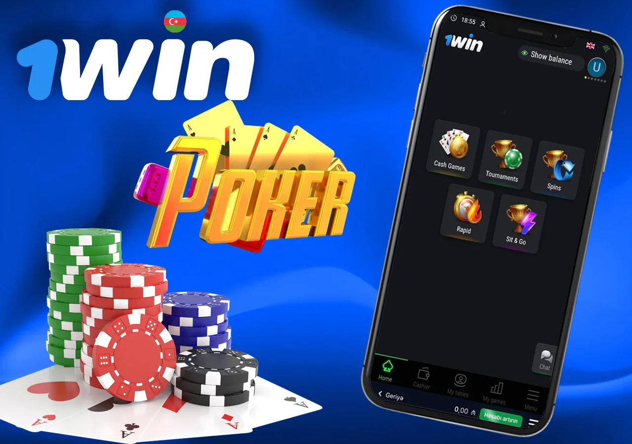 1Win bukmeker kontorundan onlayn poker platforması